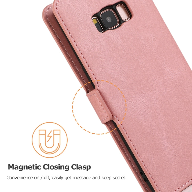 For Samsung Galaxy S8 Retro Magnetic Closing Clasp Horizontal Flip Leather Case with Holder & Card Slots & Photo Frame & Wallet