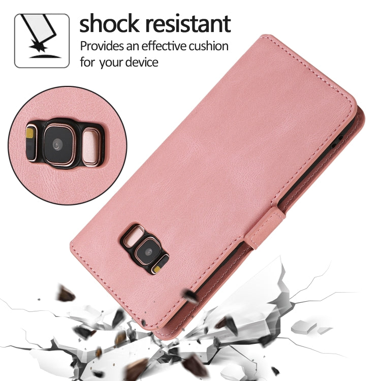 For Samsung Galaxy S8 Retro Magnetic Closing Clasp Horizontal Flip Leather Case with Holder & Card Slots & Photo Frame & Wallet