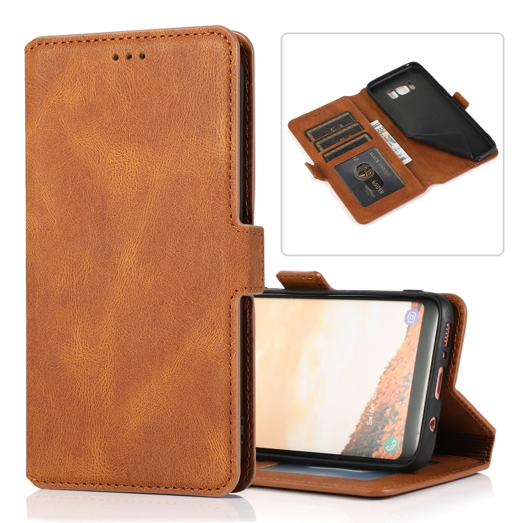 For Samsung Galaxy S8 Retro Magnetic Closing Clasp Horizontal Flip Leather Case with Holder & Card Slots & Photo Frame & Wallet
