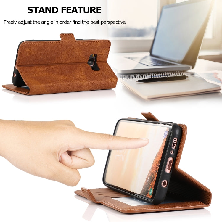 For Samsung Galaxy S8 Retro Magnetic Closing Clasp Horizontal Flip Leather Case with Holder & Card Slots & Photo Frame & Wallet