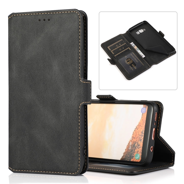 For Samsung Galaxy S8 Retro Magnetic Closing Clasp Horizontal Flip Leather Case with Holder & Card Slots & Photo Frame & Wallet