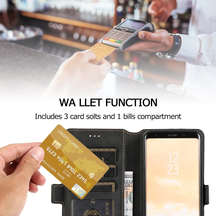 For Samsung Galaxy S8 Retro Magnetic Closing Clasp Horizontal Flip Leather Case with Holder & Card Slots & Photo Frame & Wallet