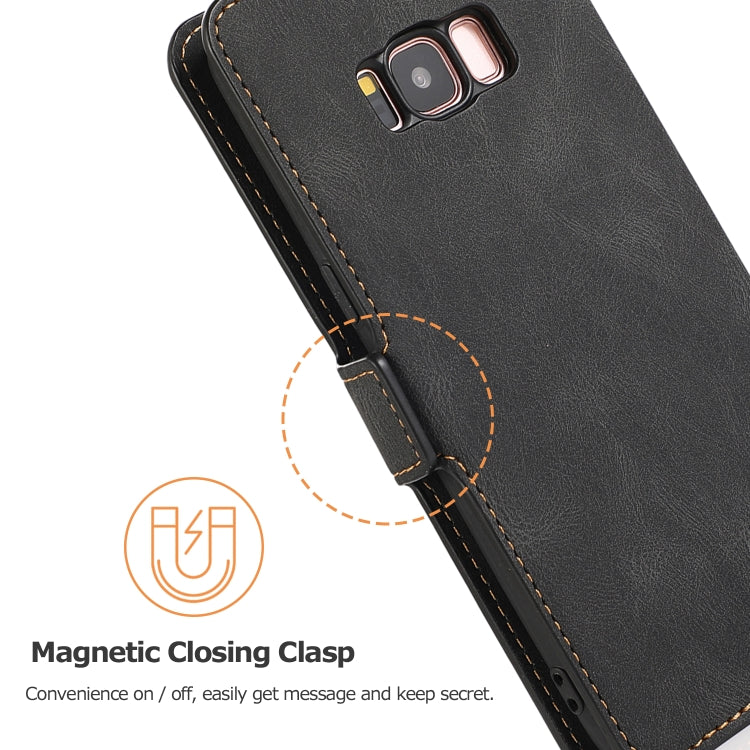 For Samsung Galaxy S8 Retro Magnetic Closing Clasp Horizontal Flip Leather Case with Holder & Card Slots & Photo Frame & Wallet