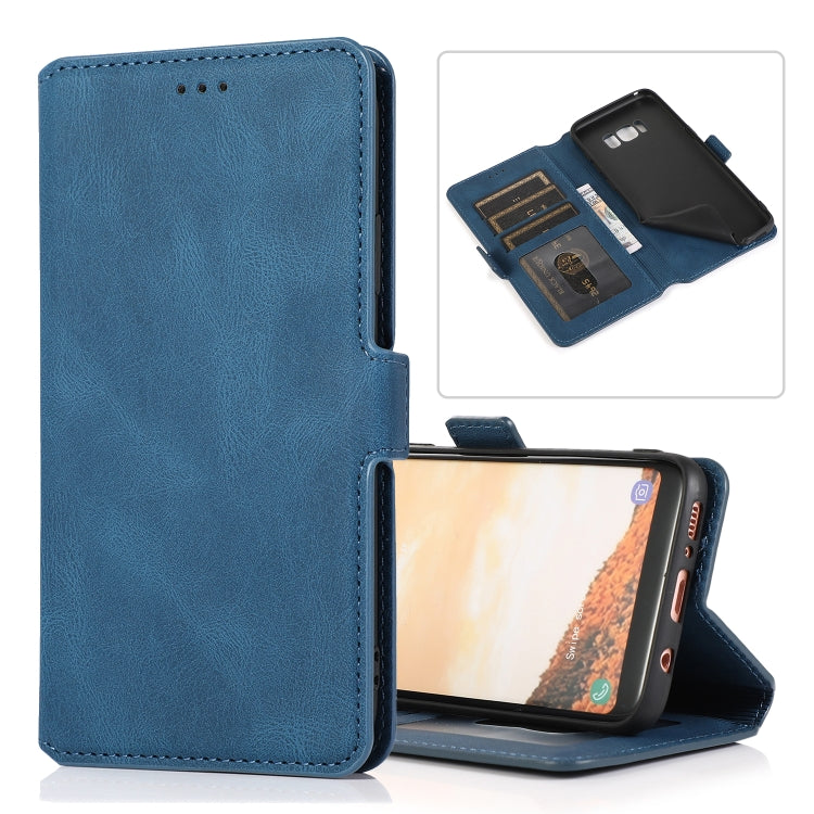 For Samsung Galaxy S8 Retro Magnetic Closing Clasp Horizontal Flip Leather Case with Holder & Card Slots & Photo Frame & Wallet