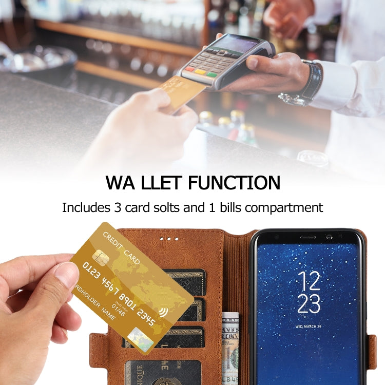For Samsung Galaxy S8 Plus Retro Magnetic Closing Clasp Horizontal Flip Leather Case with Holder & Card Slots & Photo Frame & Wallet