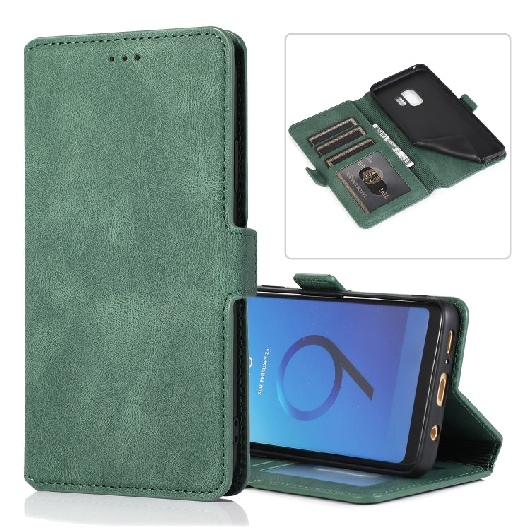 For Samsung Galaxy S9 Retro Magnetic Closing Clasp Horizontal Flip Leather Case with Holder & Card Slots & Photo Frame & Wallet
