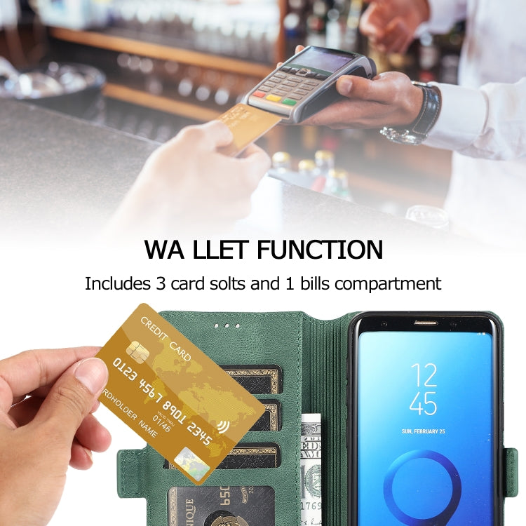 For Samsung Galaxy S9 Retro Magnetic Closing Clasp Horizontal Flip Leather Case with Holder & Card Slots & Photo Frame & Wallet