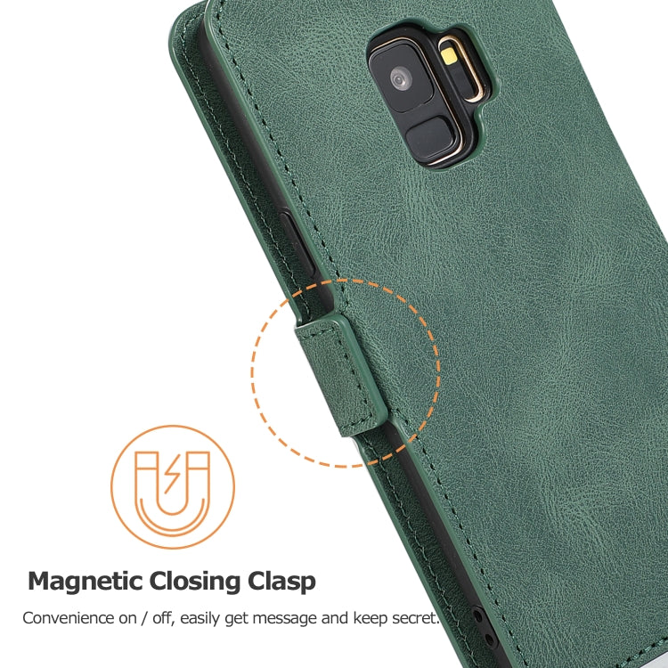 For Samsung Galaxy S9 Retro Magnetic Closing Clasp Horizontal Flip Leather Case with Holder & Card Slots & Photo Frame & Wallet