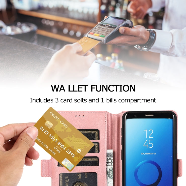 For Samsung Galaxy S9 Retro Magnetic Closing Clasp Horizontal Flip Leather Case with Holder & Card Slots & Photo Frame & Wallet