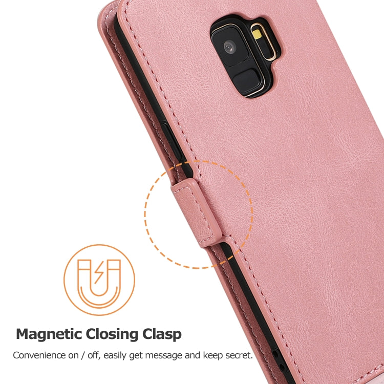 For Samsung Galaxy S9 Retro Magnetic Closing Clasp Horizontal Flip Leather Case with Holder & Card Slots & Photo Frame & Wallet
