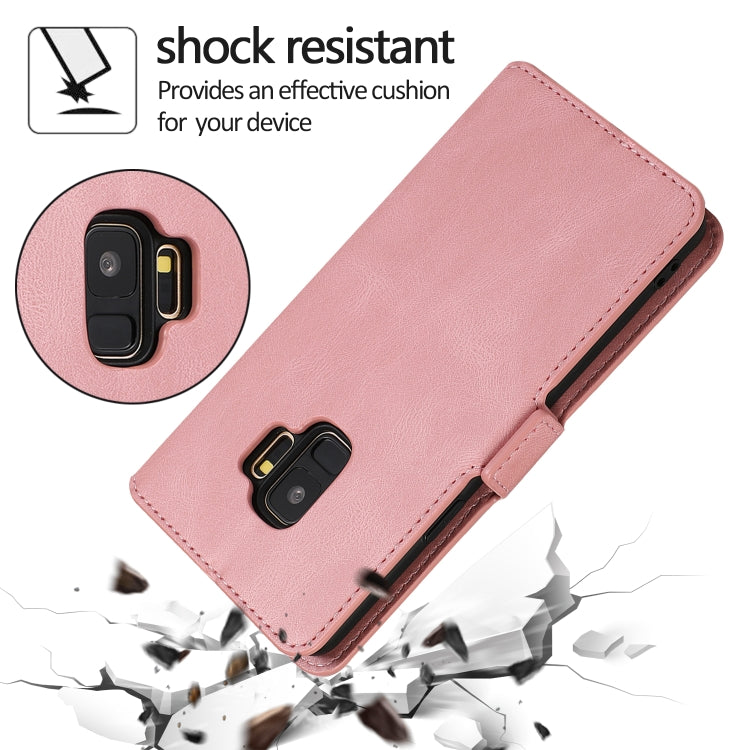 For Samsung Galaxy S9 Retro Magnetic Closing Clasp Horizontal Flip Leather Case with Holder & Card Slots & Photo Frame & Wallet