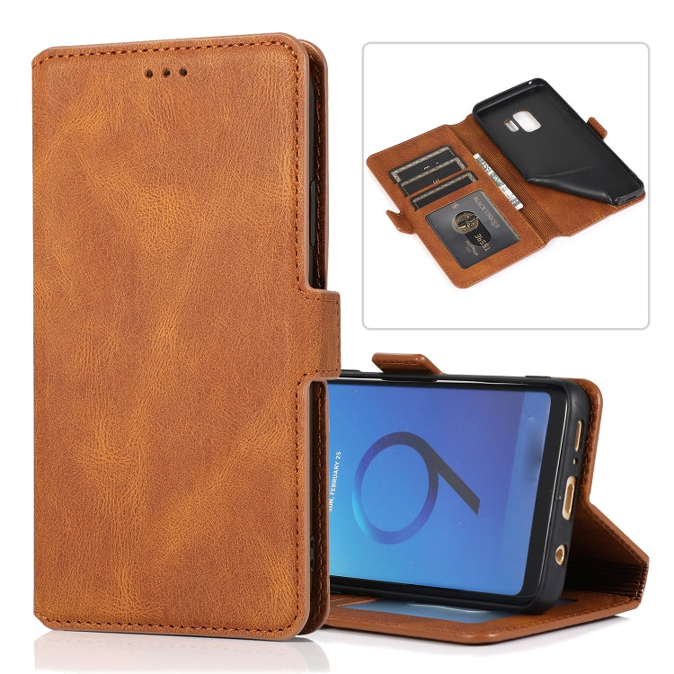 For Samsung Galaxy S9 Retro Magnetic Closing Clasp Horizontal Flip Leather Case with Holder & Card Slots & Photo Frame & Wallet