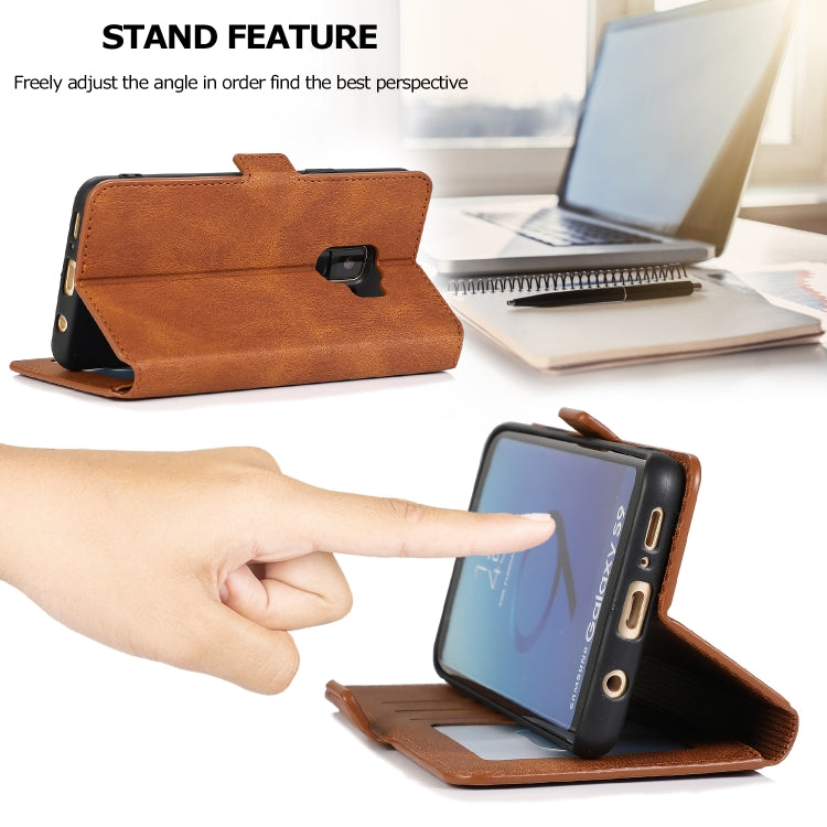 For Samsung Galaxy S9 Retro Magnetic Closing Clasp Horizontal Flip Leather Case with Holder & Card Slots & Photo Frame & Wallet