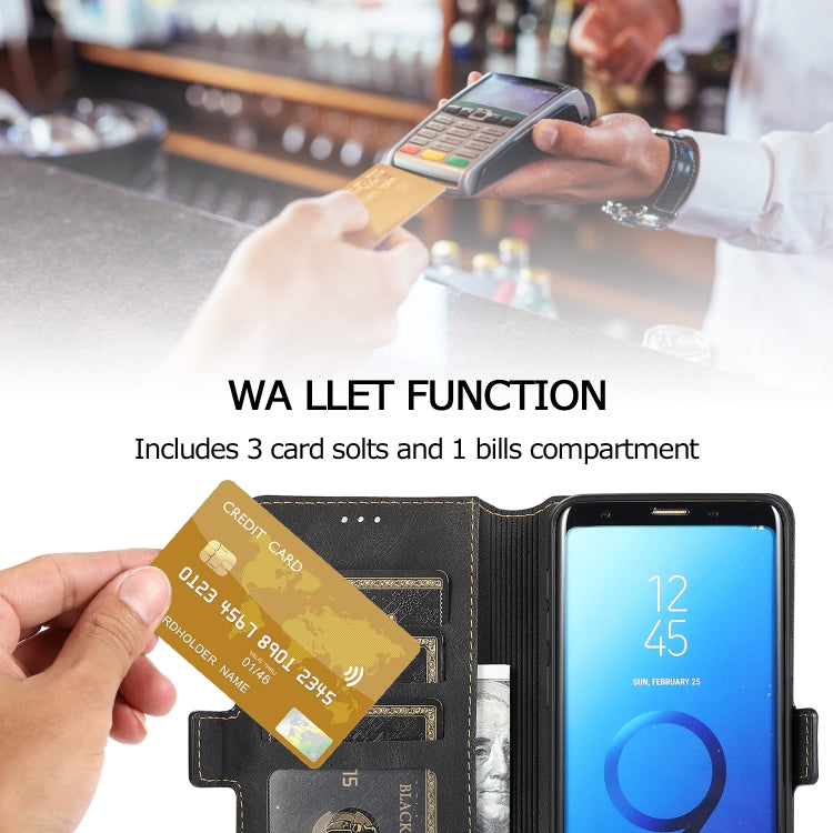 For Samsung Galaxy S9 Retro Magnetic Closing Clasp Horizontal Flip Leather Case with Holder & Card Slots & Photo Frame & Wallet