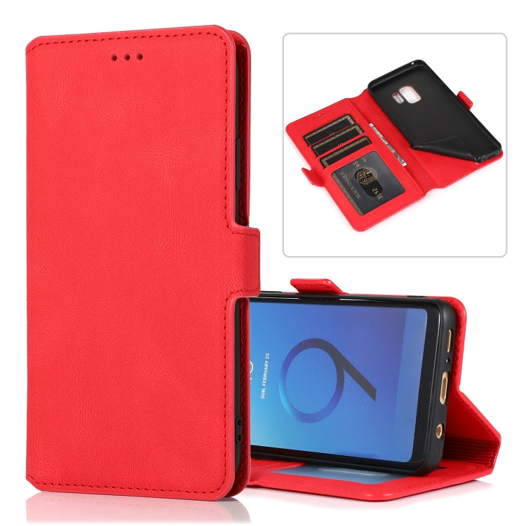 For Samsung Galaxy S9 Retro Magnetic Closing Clasp Horizontal Flip Leather Case with Holder & Card Slots & Photo Frame & Wallet