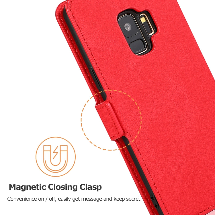 For Samsung Galaxy S9 Retro Magnetic Closing Clasp Horizontal Flip Leather Case with Holder & Card Slots & Photo Frame & Wallet