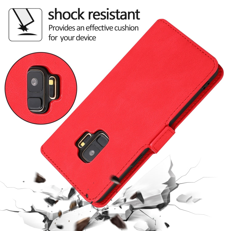 For Samsung Galaxy S9 Retro Magnetic Closing Clasp Horizontal Flip Leather Case with Holder & Card Slots & Photo Frame & Wallet