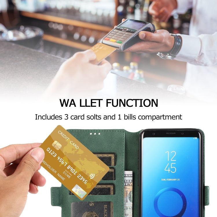 For Samsung Galaxy S9 Plus Retro Magnetic Closing Clasp Horizontal Flip Leather Case with Holder & Card Slots & Photo Frame & Wallet