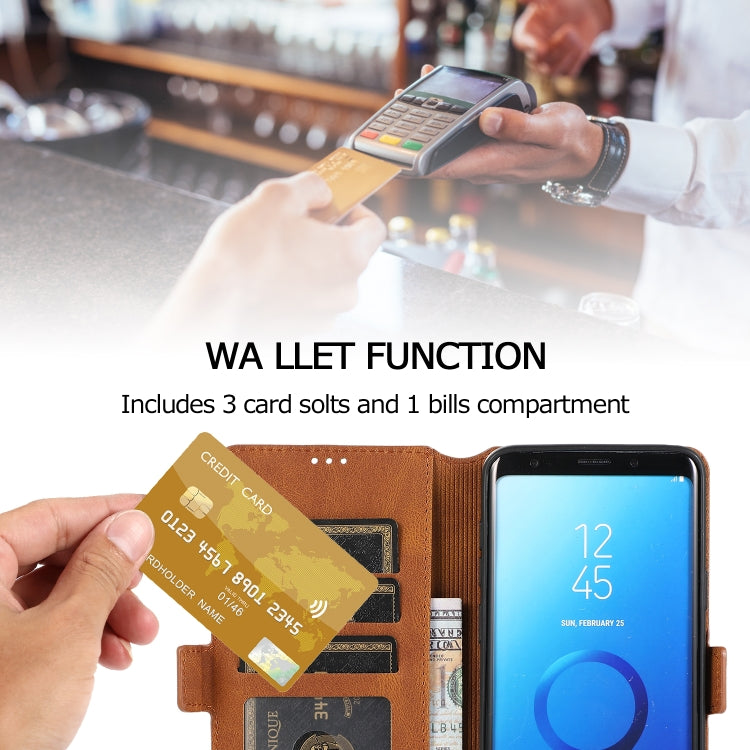 For Samsung Galaxy S9 Plus Retro Magnetic Closing Clasp Horizontal Flip Leather Case with Holder & Card Slots & Photo Frame & Wallet