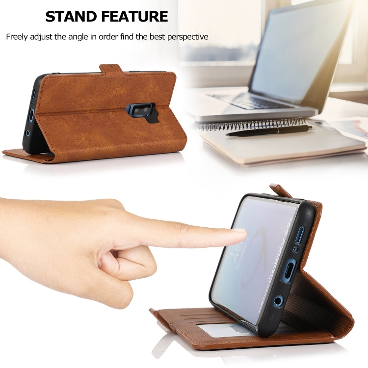 For Samsung Galaxy S9 Plus Retro Magnetic Closing Clasp Horizontal Flip Leather Case with Holder & Card Slots & Photo Frame & Wallet
