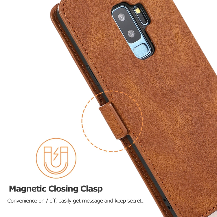 For Samsung Galaxy S9 Plus Retro Magnetic Closing Clasp Horizontal Flip Leather Case with Holder & Card Slots & Photo Frame & Wallet