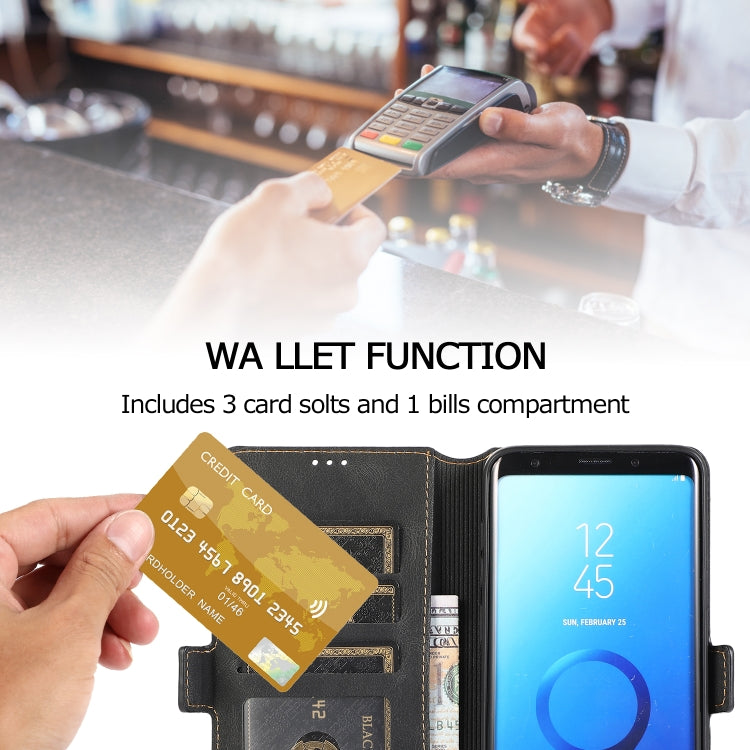 For Samsung Galaxy S9 Plus Retro Magnetic Closing Clasp Horizontal Flip Leather Case with Holder & Card Slots & Photo Frame & Wallet