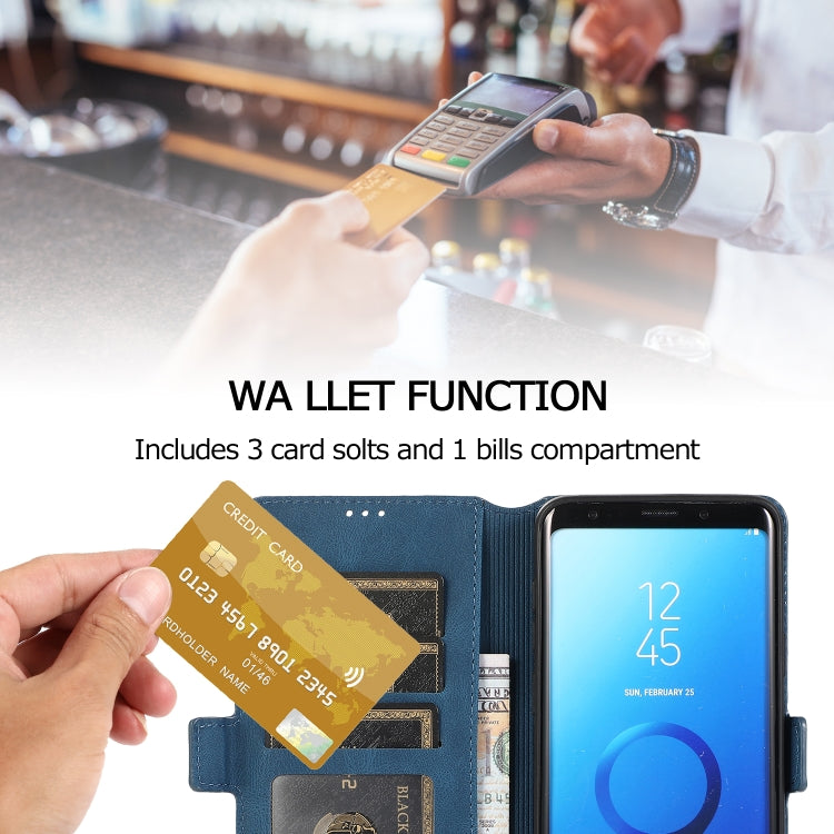 For Samsung Galaxy S9 Plus Retro Magnetic Closing Clasp Horizontal Flip Leather Case with Holder & Card Slots & Photo Frame & Wallet