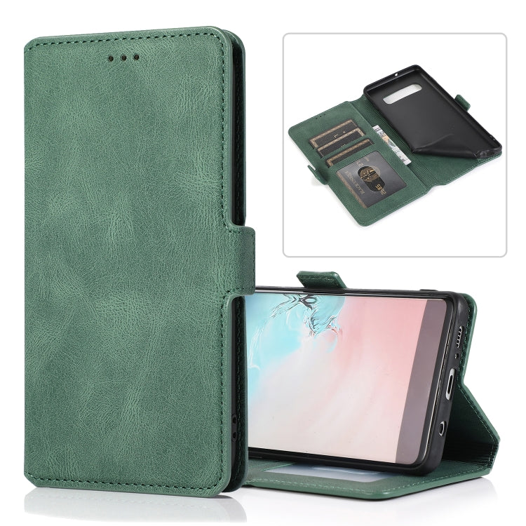 For Samsung Galaxy S10 Retro Magnetic Closing Clasp Horizontal Flip Leather Case with Holder & Card Slots & Photo Frame & Wallet