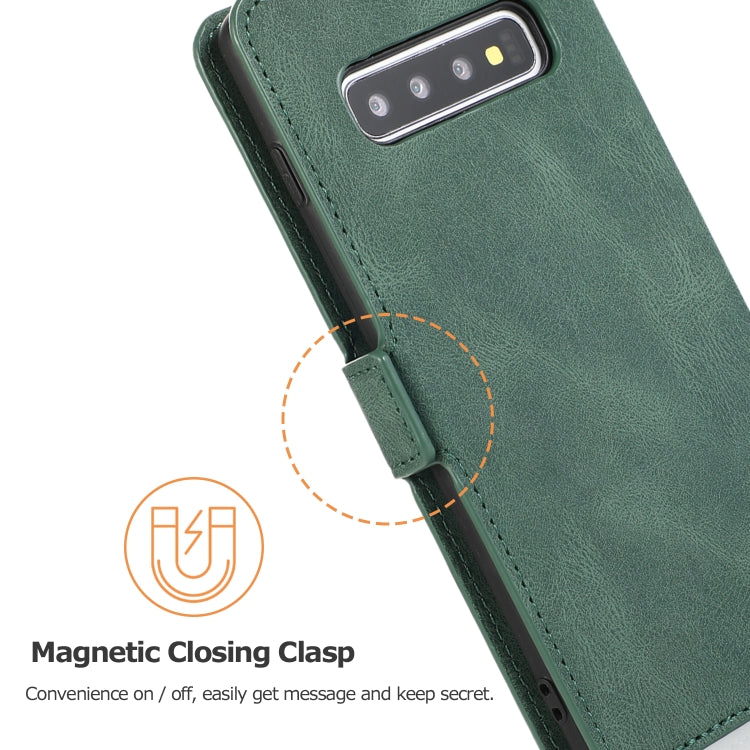 For Samsung Galaxy S10 Retro Magnetic Closing Clasp Horizontal Flip Leather Case with Holder & Card Slots & Photo Frame & Wallet