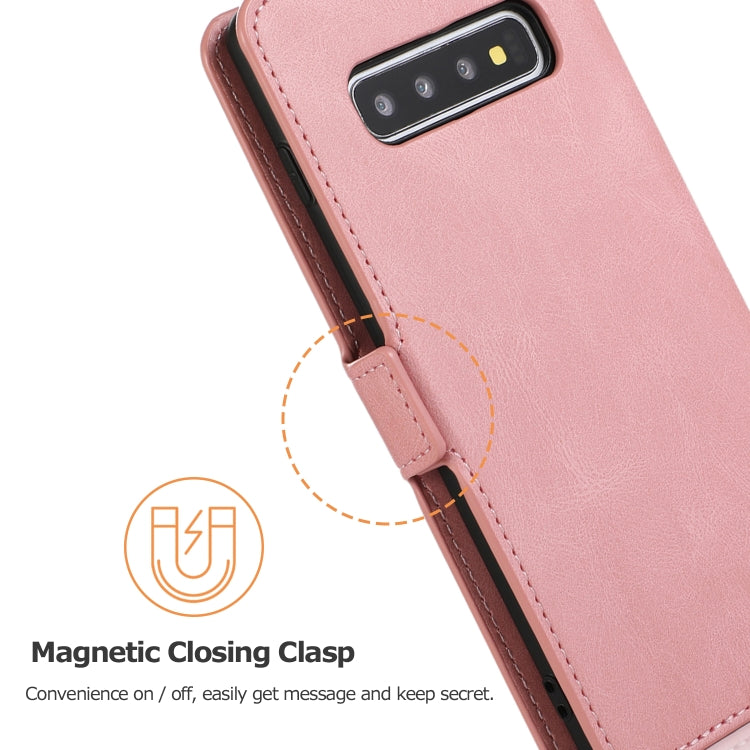 For Samsung Galaxy S10 Retro Magnetic Closing Clasp Horizontal Flip Leather Case with Holder & Card Slots & Photo Frame & Wallet