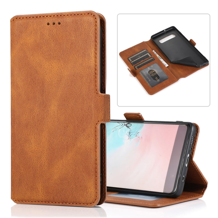 For Samsung Galaxy S10 Retro Magnetic Closing Clasp Horizontal Flip Leather Case with Holder & Card Slots & Photo Frame & Wallet