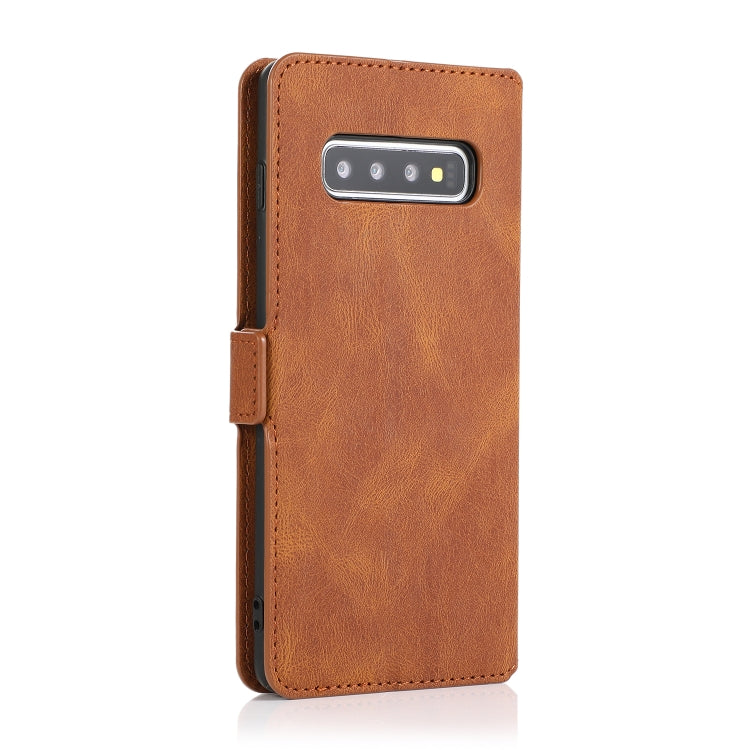 For Samsung Galaxy S10 Retro Magnetic Closing Clasp Horizontal Flip Leather Case with Holder & Card Slots & Photo Frame & Wallet