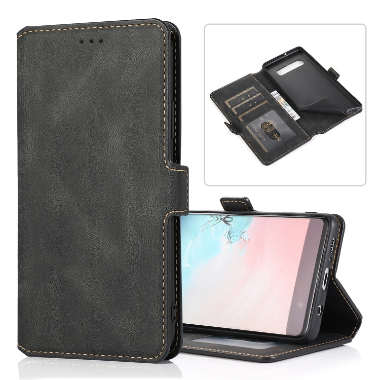 For Samsung Galaxy S10 Retro Magnetic Closing Clasp Horizontal Flip Leather Case with Holder & Card Slots & Photo Frame & Wallet