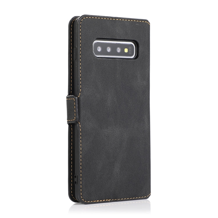 For Samsung Galaxy S10 Retro Magnetic Closing Clasp Horizontal Flip Leather Case with Holder & Card Slots & Photo Frame & Wallet