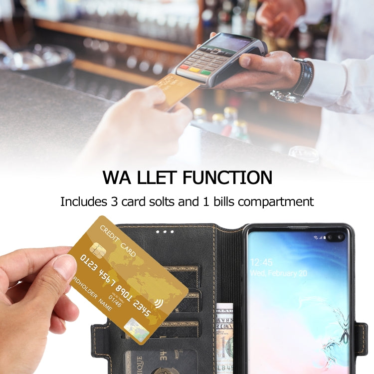 For Samsung Galaxy S10 Retro Magnetic Closing Clasp Horizontal Flip Leather Case with Holder & Card Slots & Photo Frame & Wallet