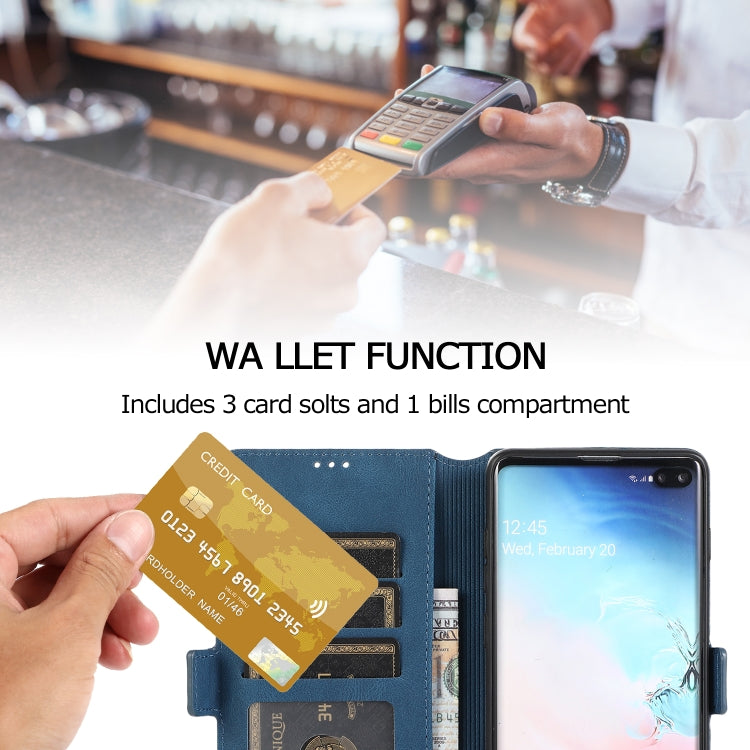 For Samsung Galaxy S10 Retro Magnetic Closing Clasp Horizontal Flip Leather Case with Holder & Card Slots & Photo Frame & Wallet