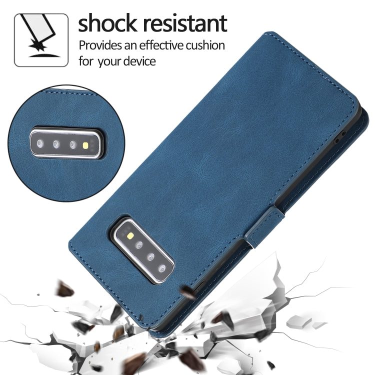 For Samsung Galaxy S10 Retro Magnetic Closing Clasp Horizontal Flip Leather Case with Holder & Card Slots & Photo Frame & Wallet