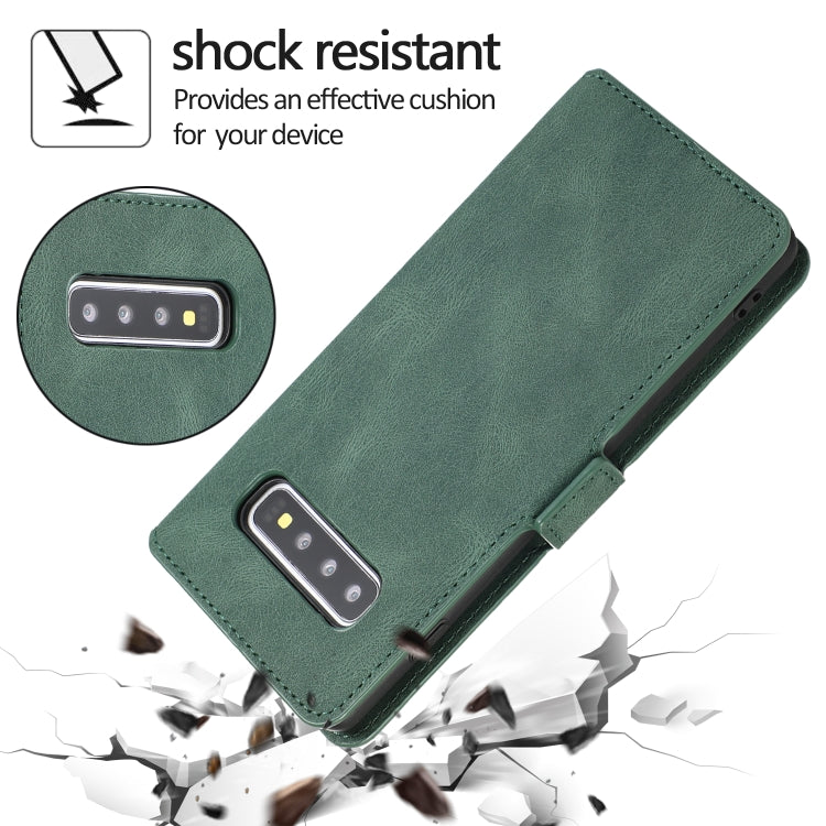 For Samsung Galaxy S10 Plus Retro Magnetic Closing Clasp Horizontal Flip Leather Case with Holder & Card Slots & Photo Frame & Wallet
