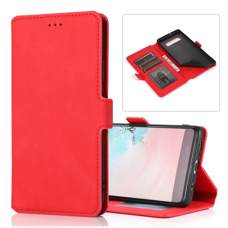For Samsung Galaxy S10 Plus Retro Magnetic Closing Clasp Horizontal Flip Leather Case with Holder & Card Slots & Photo Frame & Wallet