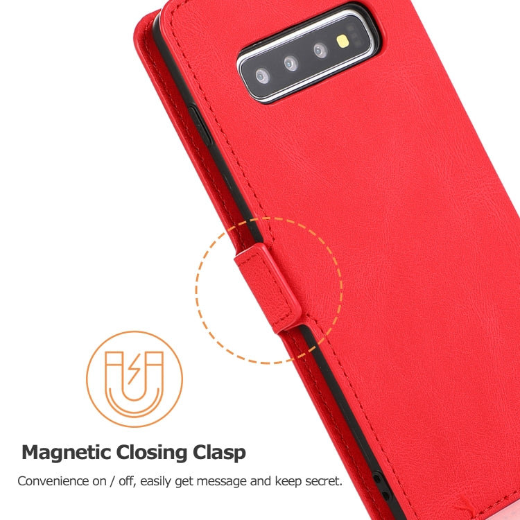 For Samsung Galaxy S10 Plus Retro Magnetic Closing Clasp Horizontal Flip Leather Case with Holder & Card Slots & Photo Frame & Wallet