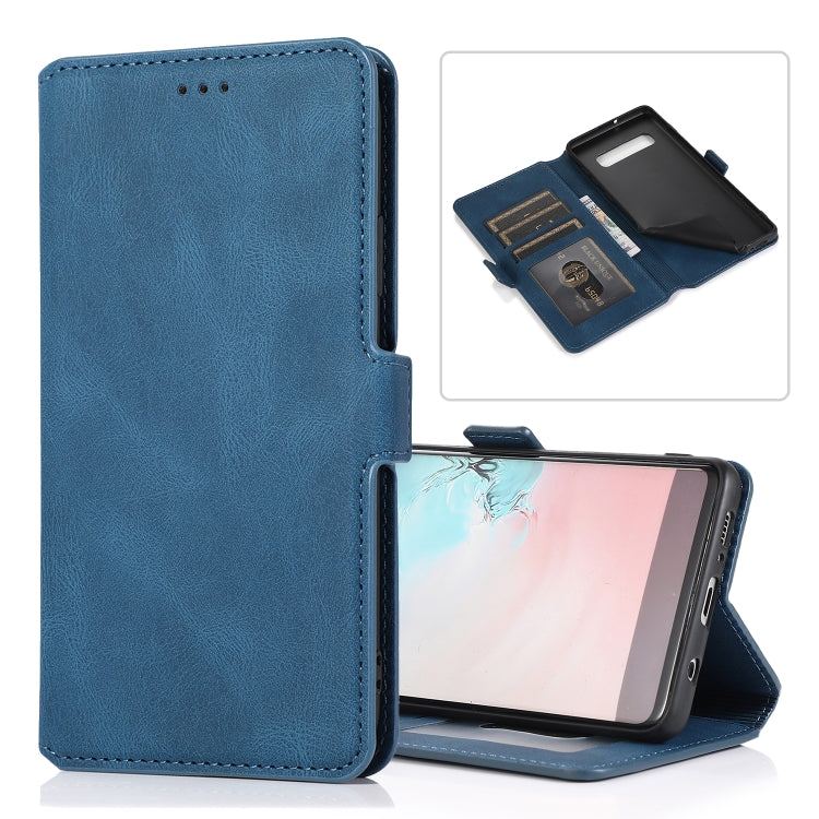 For Samsung Galaxy S10 Plus Retro Magnetic Closing Clasp Horizontal Flip Leather Case with Holder & Card Slots & Photo Frame & Wallet