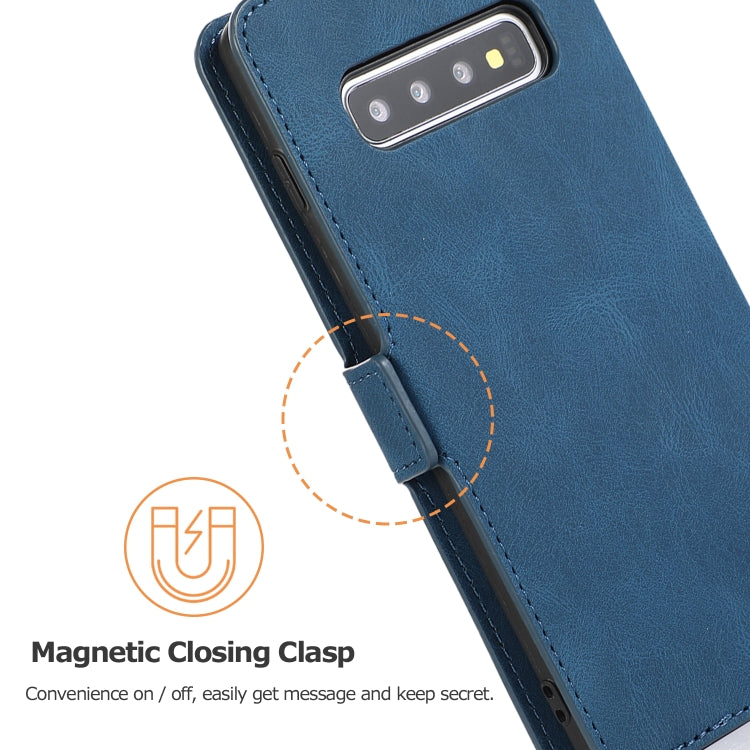 For Samsung Galaxy S10 Plus Retro Magnetic Closing Clasp Horizontal Flip Leather Case with Holder & Card Slots & Photo Frame & Wallet