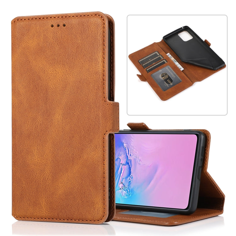 For Samsung Galaxy S10 Lite Retro Magnetic Closing Clasp Horizontal Flip Leather Case with Holder & Card Slots & Photo Frame & Wallet