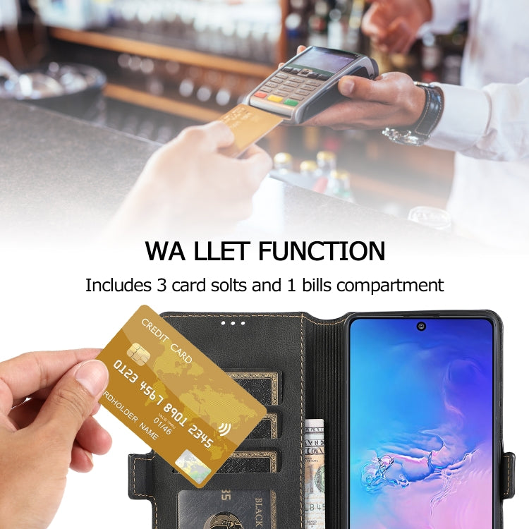 For Samsung Galaxy S10 Lite Retro Magnetic Closing Clasp Horizontal Flip Leather Case with Holder & Card Slots & Photo Frame & Wallet
