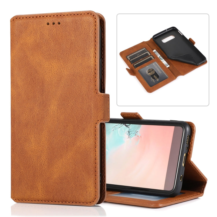 For Samsung Galaxy S10e Retro Magnetic Closing Clasp Horizontal Flip Leather Case with Holder & Card Slots & Photo Frame & Wallet