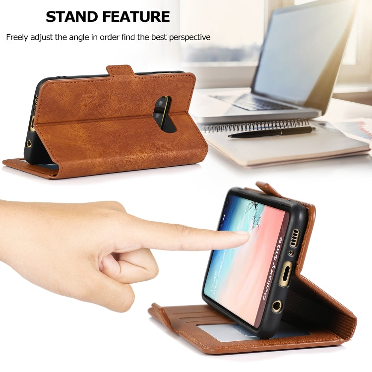 For Samsung Galaxy S10e Retro Magnetic Closing Clasp Horizontal Flip Leather Case with Holder & Card Slots & Photo Frame & Wallet