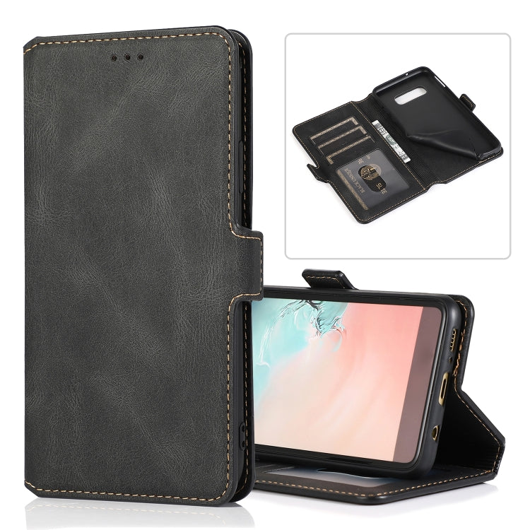 For Samsung Galaxy S10e Retro Magnetic Closing Clasp Horizontal Flip Leather Case with Holder & Card Slots & Photo Frame & Wallet