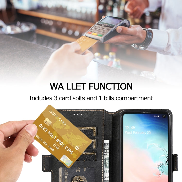 For Samsung Galaxy S10e Retro Magnetic Closing Clasp Horizontal Flip Leather Case with Holder & Card Slots & Photo Frame & Wallet