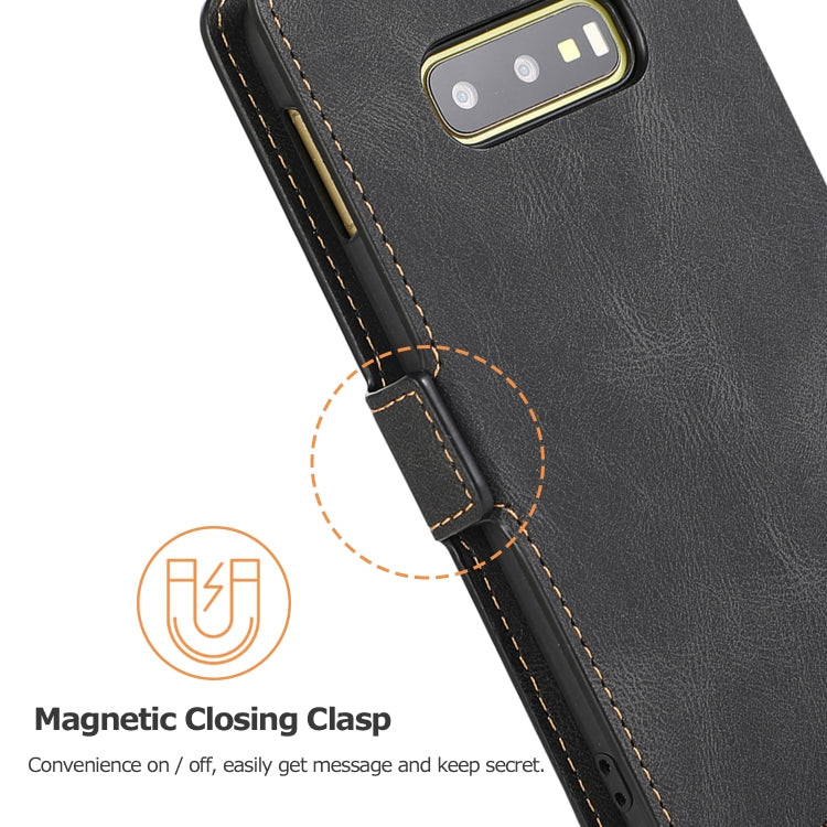For Samsung Galaxy S10e Retro Magnetic Closing Clasp Horizontal Flip Leather Case with Holder & Card Slots & Photo Frame & Wallet