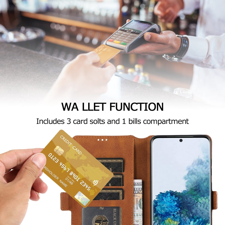 For Samsung Galaxy S20  5G Retro Magnetic Closing Clasp Horizontal Flip Leather Case with Holder & Card Slots & Photo Frame & Wallet